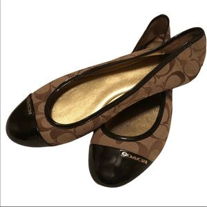 Coach brown signature C ballet flats